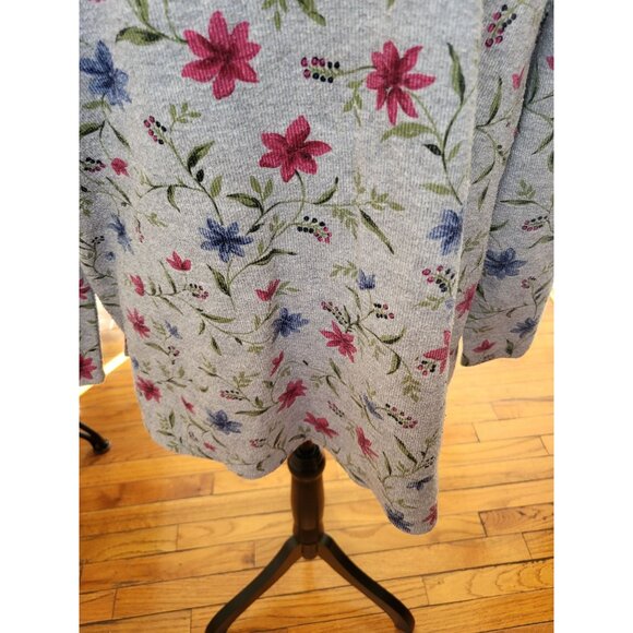 Bobbi Brooks Vintage 90s 00s Ribbed Floral Layered Look Tunic 18/20 Cottage - Picture 4 of 7